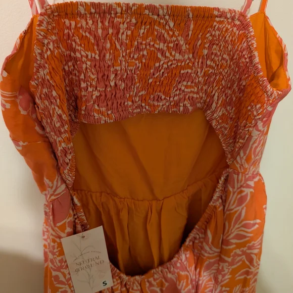 NWT Orange Floral Maxi Dress - Picture 4 of 6